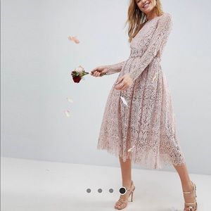 Asos lace midi dress